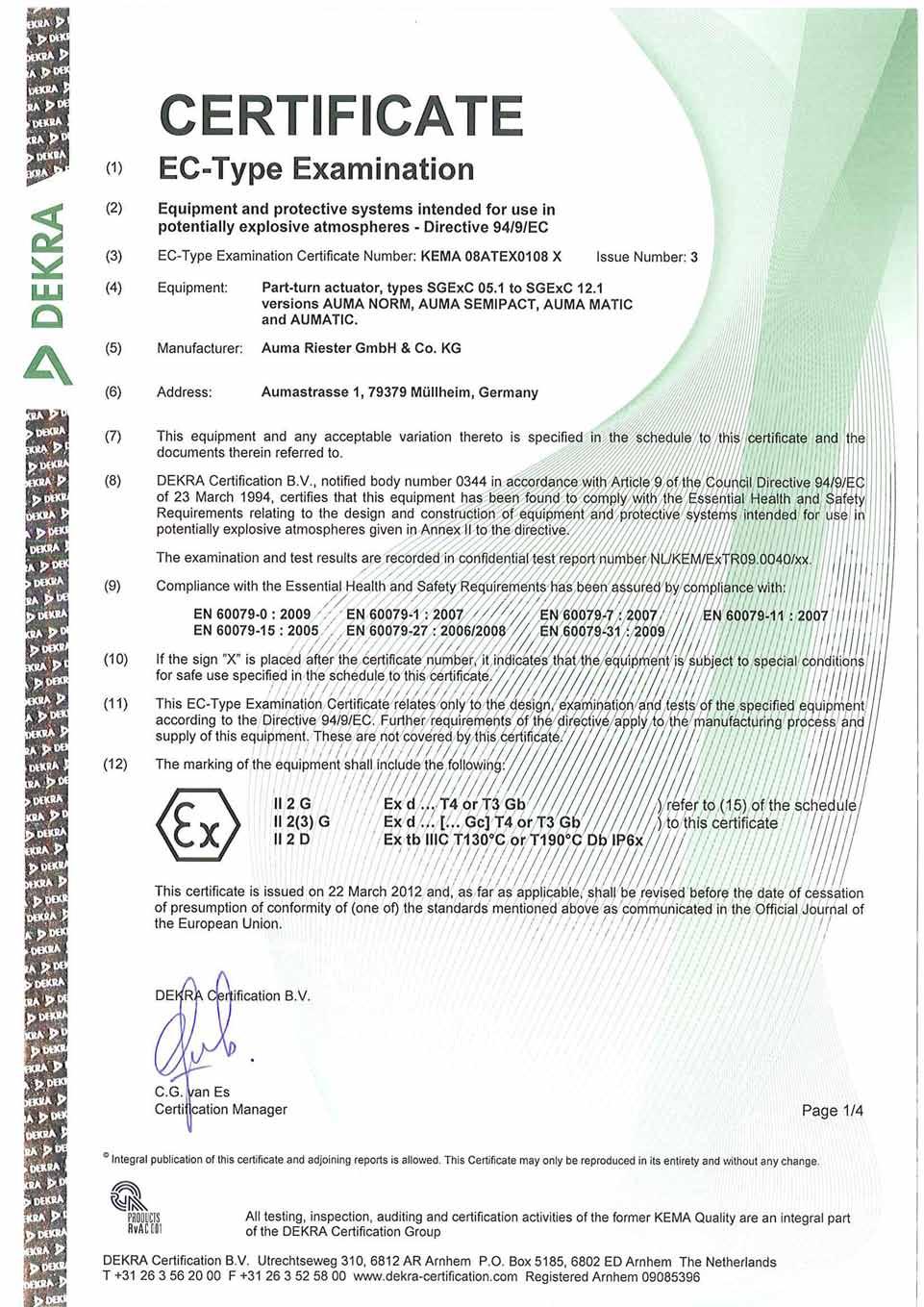 Certificates SGExC 05.