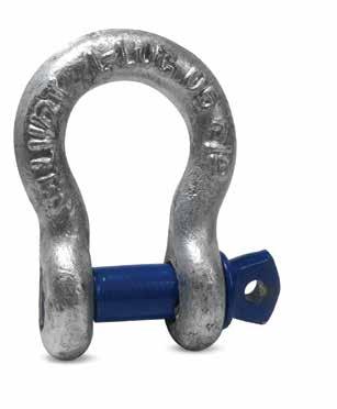 Hardware BLUE PIN SHACKLES LOAD RATED SCREW PIN BOW SHACKLE NOMINAL SIZE (IN) WORKING LOAD LIMIT (TONNES) DIMENSIONS (IN) A B C D E F G H L M P G20903X 3/16 1/3 0.38 0.25 0.88 0.19 0.60 0.56 0.98 1.