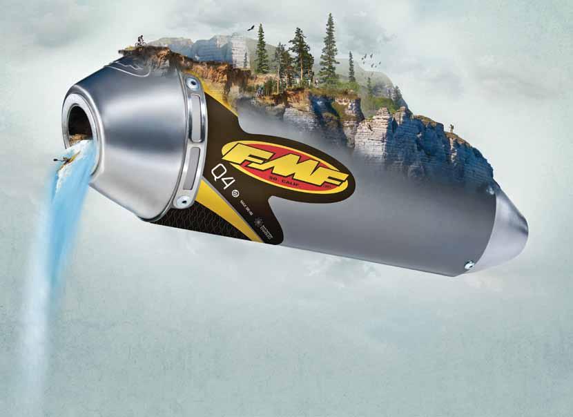 Next time you cross paths with someone enjoying backcountry recreation, make sure you re running an FMF Q4 muffler, and turn it down a notch until you re in the clear.