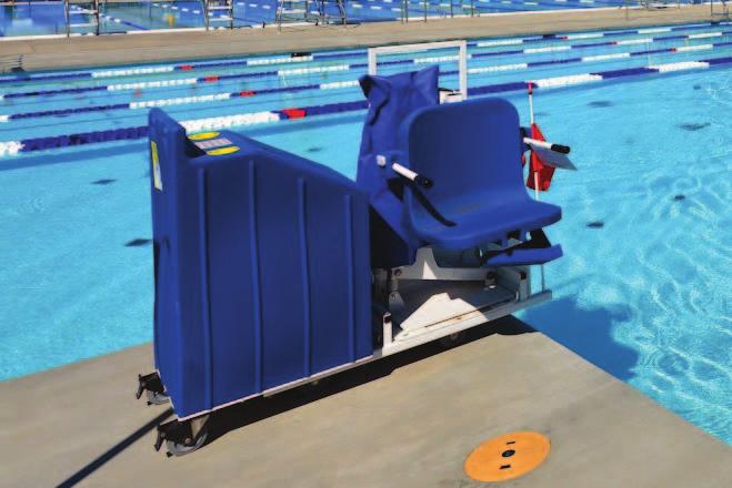 Situate the lift by the pool edge (refer to FIGURE 1, page 3) and lock the casters.