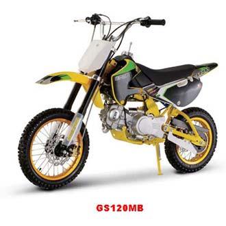 Model: GS120MB Engine: 120cc, air-cooled, 4stroke, single cylinder Brake: F/R hydraulic disk brake Suspension: w/best quality front upside down fork and rear hydraulic suspension Aluminum wheel