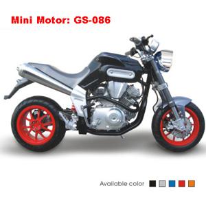 Model: GS-086 Newest Mini Motor 110cc, 4 stroke, air-cooled Front & Rear disc brake Electric/kick start Max speed: 75km/h Model No: GS-086 Max speed: 75km/h Rated load: 90kgs Fuel capacity: 1.