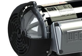 an external radial fan made of polypropylene is mounted on the NDE shaft and protected by the fan cover.