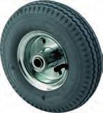 Cushionex Supreme all rubber wheels consist of a black soft rubber tread molded to a black hard rubber core.