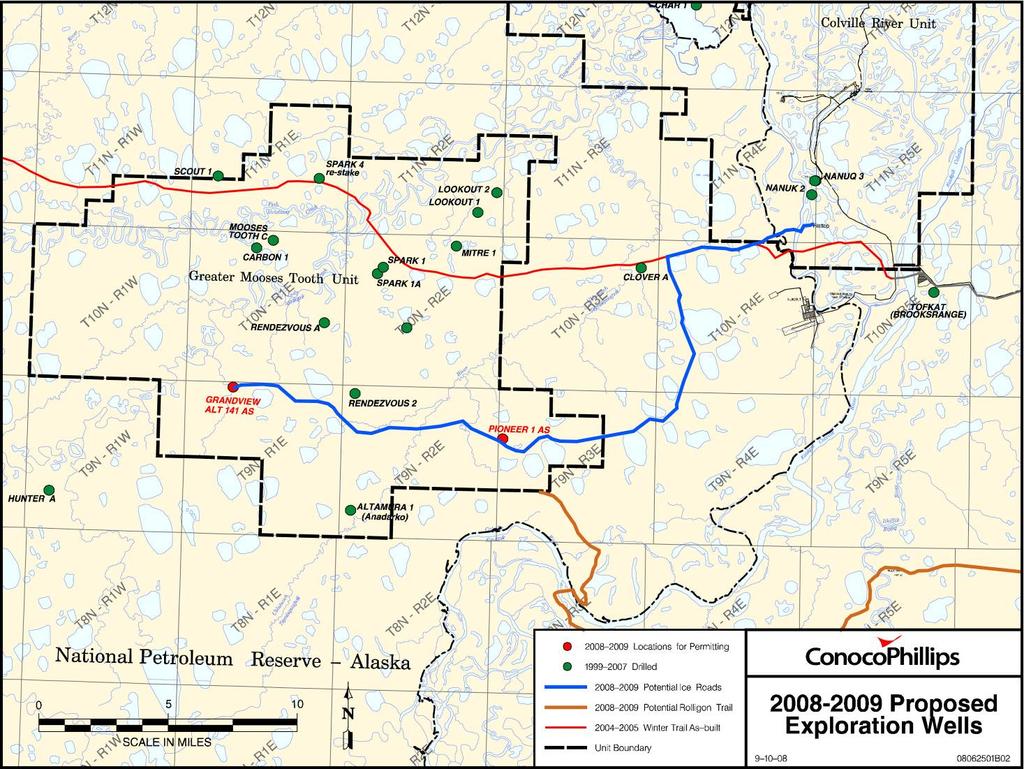 2008-2009 Exploration Exploration for 2009: 2 wells in NPRA Focusing