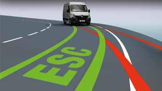 Electronic Stability Control ESC ensures vehicle stability and detects the load level to improve the