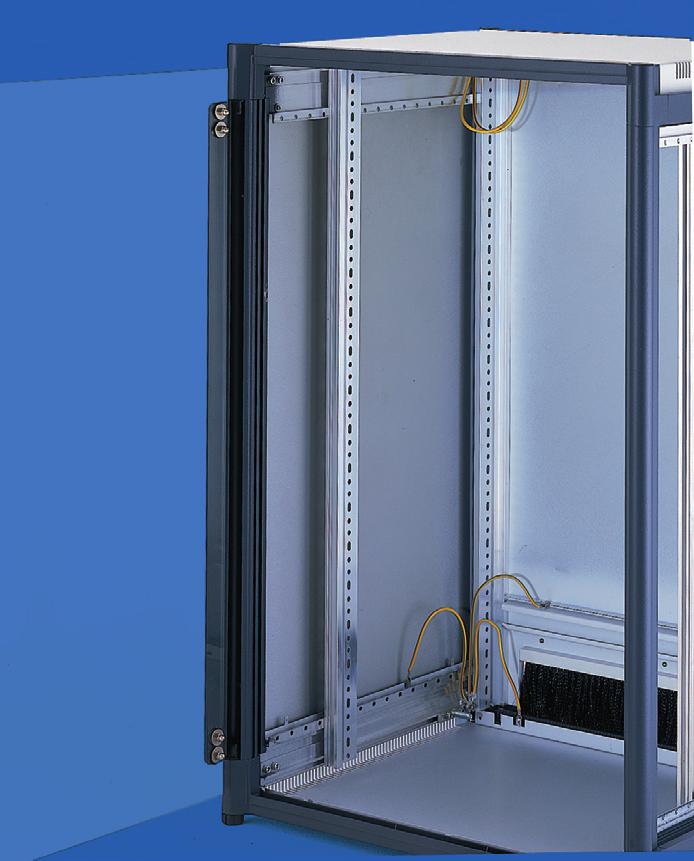 Top and bottom covers can be combined with each other in any way. 3 Lockable front door, optionally as single safety glass panel or as sheet steel door.