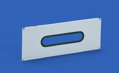 Multi-Functional Handle Die-cast, powder-coated texture RAL 5008 gray-blue 2 handles DOP00274 Connection panel with brush strip