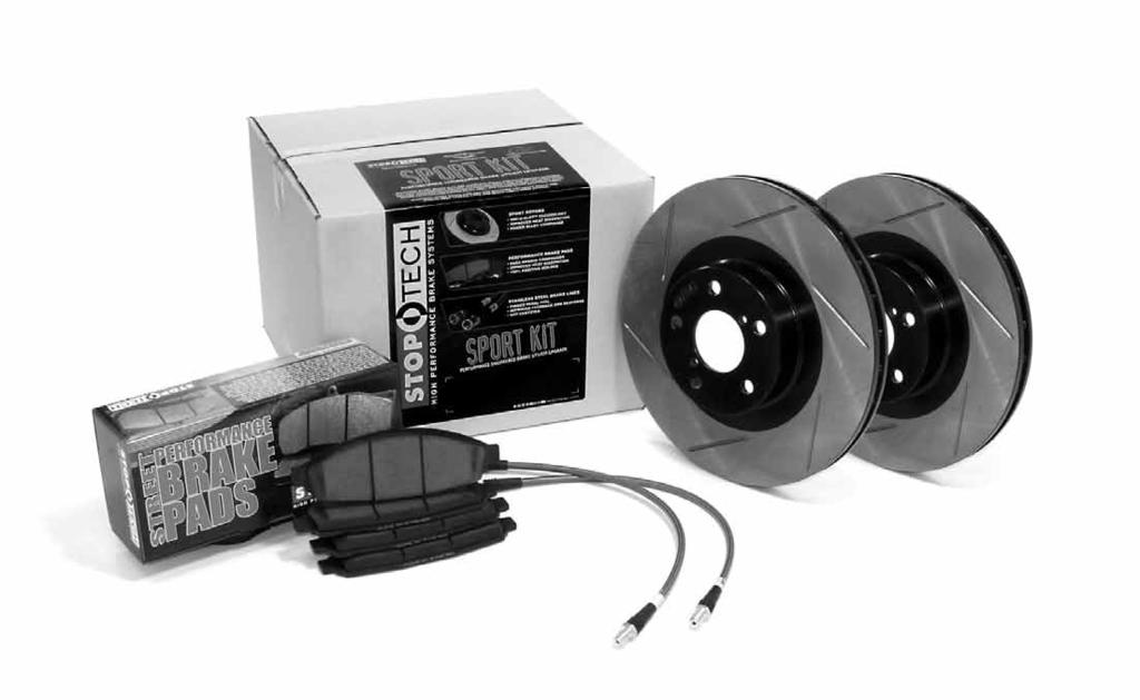 StopTech Sport Kits Significant improvements to braking performance Pre-selected components provide easy parts selection Direct replacement performance upgrade rotors for stock wheels All components
