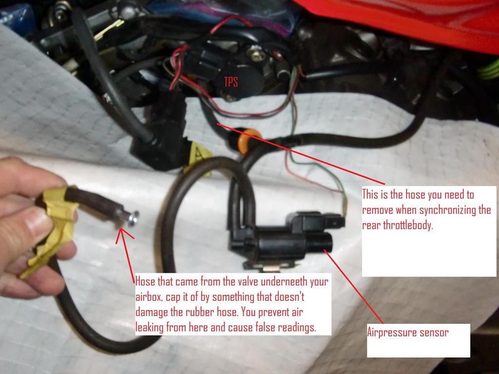 2. Warm-up Shut off the hose that came from under the air box that was attached to the valve and plug it so there s no air