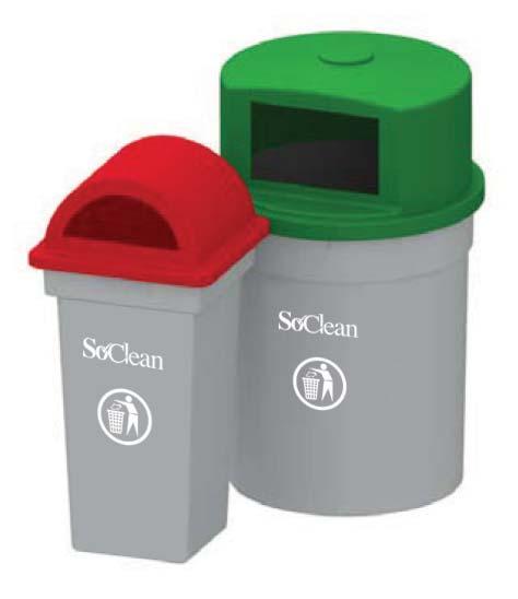 HOOD TYPE OUTDOOR BINS Built tough and convenient to maintain, the bins offers high capacity and easy access. Designed for high traffic public areas.