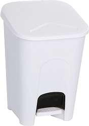 range of circular plastic pedal bins fitted with white inner bucket.