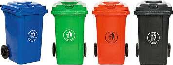Wheeled Bins 30 and 50 Litre Product Codes: WB030 or WB050 Manufactured from polyethylene these bins are fitted with four 50mm swivel castors for added maneuverability.