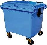 four wheeled bin. 660 Litre available in 3 colours. Holds around 10 full waste bags 1100 Litre available in 3 colours. Holds 19 full waste bags Ideal for storage Supplied with flat lids as standard.