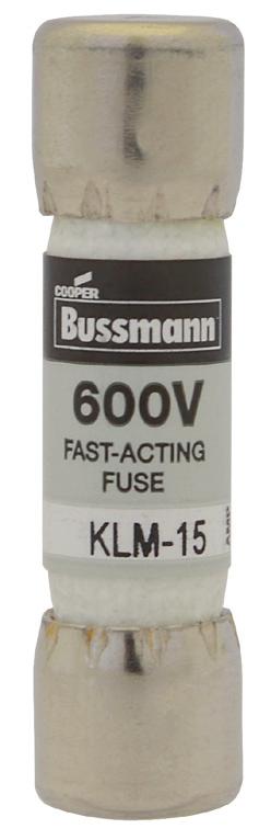 Technical Data 2020 Effective April 204 Supersedes April 200 KLM Series 3 32 x - 2 600Vac/dc Fast-acting supplemental fuses 600Vac/dc to 30A Description Fast-acting supplemental fuse.