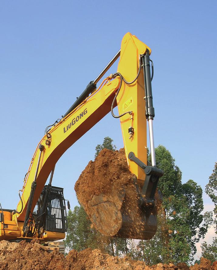 930E EXCAVATOR ALWAYS STRONG ALWAYS RELIABLE The use of thick, high-tensile steel components, internal baffling, and stress-relieved plates, make the structures on LiuGong E-Series excavators tough