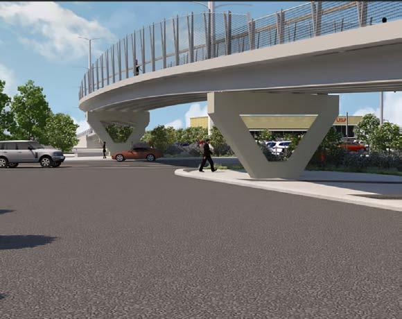 Fairfax Drive (Fire Lane) & Open V Pier Design Bridge