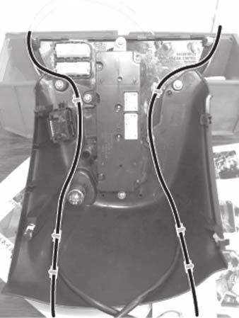 Center Lower Panel 3) Apply primer to Harness Fastener (6) attachment surface, and fix the harness of Instrument Panel Illumination (1) to the center lower panel using Harness Fasteners (6).