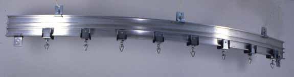 TRIPL-I-TRAC 420 SERIES CURTAIN TRACKS Model 422 Assembly 420 Shown with optional pipe clamps. Shown with optional pipe clamps. Cross Section of 422 Suspended Min. pocket width: 4 in.