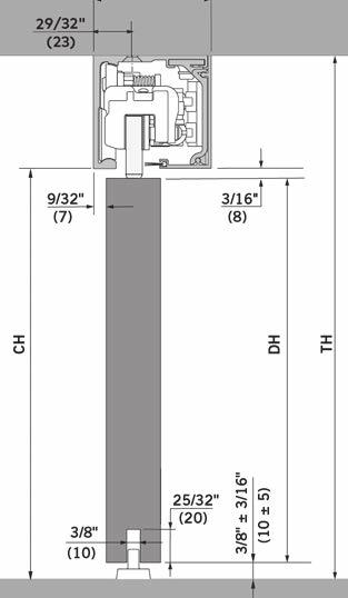 maximum allowable weight capacity of the specific MUTO sliding unit, within industry codes, standards, or specifications, and within door manufacturer recommendations.