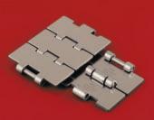 STEEL SLATBAND CHAINS page 24, 25, 26, 27, 28 STRAIGHT RUN SINGLE HINGE MAX-LINE (CONTINUED) Chain type Code nr. Plate width Weight Surface Ground Polished Working flatness surface hinge load A (max.