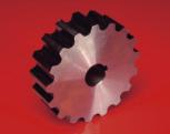 STEEL SLATBAND CHAINS Sprocket type Code nr. Nr. Bore Pitch Outside Width Hub Hub of diameter diameter (Teeth) width diameter teeth B E F C A H mm mm mm mm mm mm page 205 METRIC BORES ST512 13-20 753.