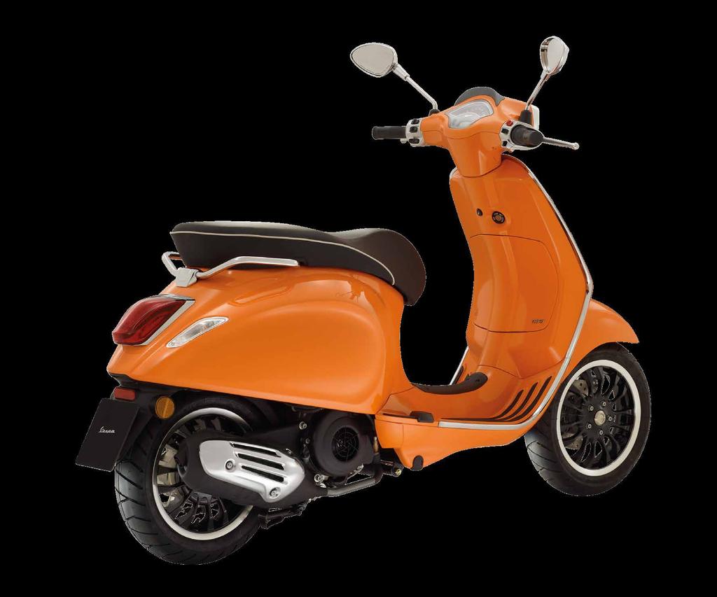 the Vespa Sprint, which carries on the Vespa S heritage and leads the way in small body two-wheelers.