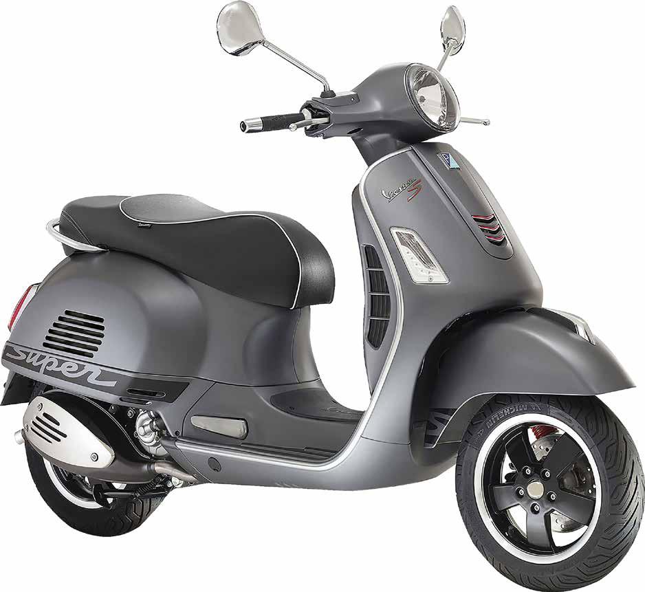 GRIGIO TITANIO GIALLO GELOSIA *Limited Edition (USA MY17-18) (CAN MY17-18) (USA MY18) GTS SUPERSPORT The Vespa GTS 300 ABS SuperSport is the most aggressive of the GTS range.