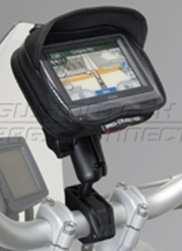 Flexible and 3D - 360 rotatable device that holds your iphone and GPS for easy navigation.