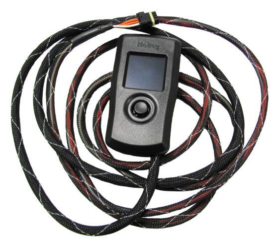 The handheld has a single four pin connector that connects to the main harness. Plug the connector into the main wiring harness into the plug marked CAN.