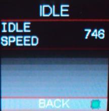 30.3 Idle Selecting IDLE allows you to change the Target Idle Speed (Fig 55).
