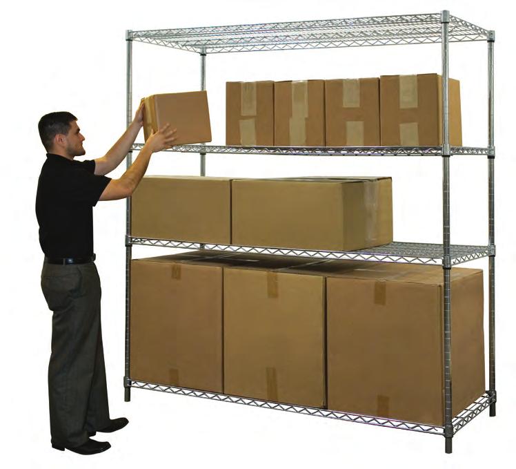 Wire Shelving - Chrome Boltless Stationary Shelving Chrome Wire Shelving Units Unlike other wire shelving on the market, our wire shelving is certified by the National Sanitation Foundation