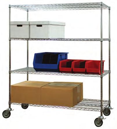 Chrome Plated Mobile Carts These mobile wire carts are constructed to the highest quality standards and feature rust resistant chrome plating.