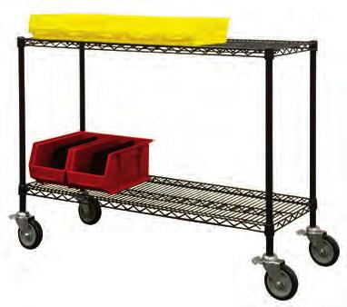 Shelves are adjustable in 1 increments. Assembly is easy and does not require any special tools. Choose from heights of 69 or 80. Cart capacity: 600 lbs.