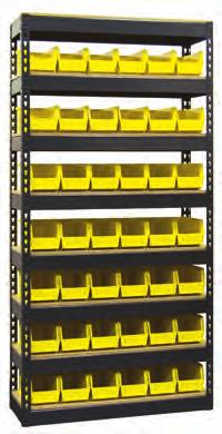 Bin Units - Boltless Shelving Series 200B Stationary Bin Storage Units Jumbo bin storage units come complete with bins.