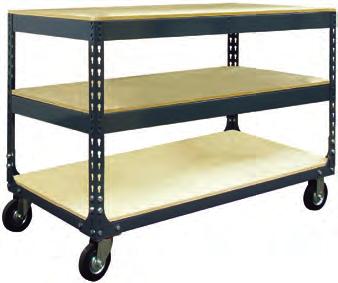 Mobile Workbenches/Shelf Carts Mobile Workbenches Save time and money with these handy mobile workbenches. Workbench easily rolls on two 5 swivel and two 5 rigid casters.