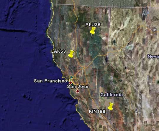 PRESITE VISIT EVALUATION Figure 1: Map showing locations of three case studies.