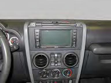 2007-2010 Wrangler Raxiom Navigation Contents: (1) - Raxiom Head Unit (1) - Headphone Jack With Wire (A) (1) - GPS Antennae With Wire (B) (1) - Amplifier Pre-Outs Wire Harness (C) (1) - External