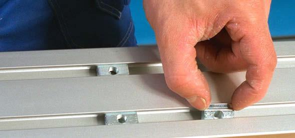 Fasteners Figure 1 XCAN On the support beam, the slot nut can be entered into the T-slot from the beam side.