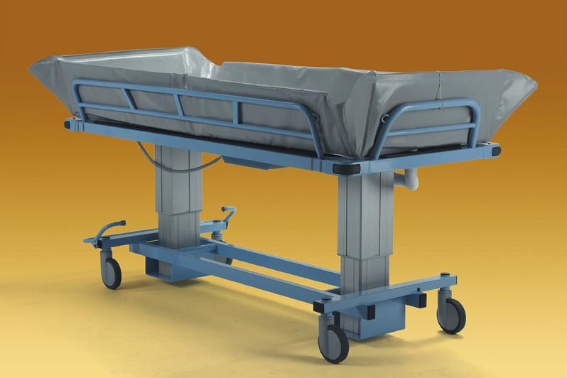 Bariatric shower trolleys TR 4000 Atlas Battery operated Bariatric Length 2210 mm / 87 Width 915 mm / 36 Working Load Limit: 450 kg / 1000 lbs The Atlas and Atlas Junior Multi Tasking Shower Trolleys