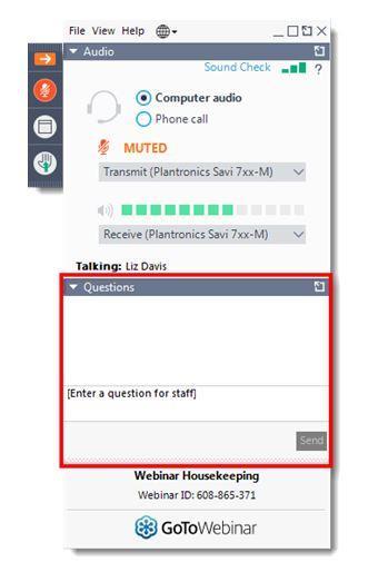 GoToWebinar Logistics Please use question pane to ask questions at any time, or if you have any technical issues TAG members Audio will be unmuted