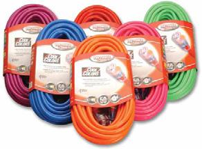 Toll-Free: 1-800-462-4983 Outdoor Extension Cords Cool Colors Contractor Grade SJTW cord features a neon jacket in a variety of colors for added safety and theft deterrence on the jobsite.