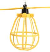 Part# Length Guard NEMA Plug 07145 100 Plastic 5-15P 1 14 Stringer Lights Temporary Lighting Economy Cord-O-Lite This economical system features a 14/2 FY cable assembly (yellow) and our easy-open,