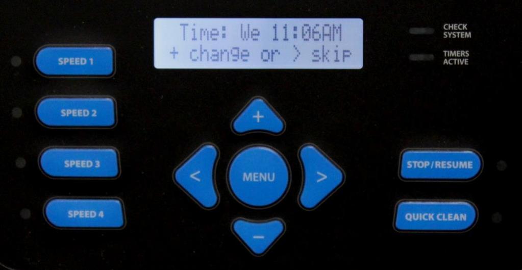 Programming-Configuration 6. This screen allows you to change the day and time by pressing the button to access or skip by pressing the button (fig 36). 7.