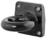 -- -- -- Black Lunette eye with nut FORGED MOUNT-STYLE LUNETTE EYES Smooth back plate for flush mounting Four-bolt mounting pattern