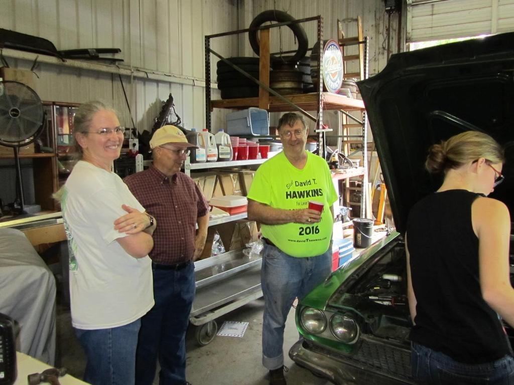 The smiles on Lori, Ken, Reuben and Ariana indicate success! After being filled with Type F automatic transmission fluid and cycled a few times to bleed air, the power steering worked well.