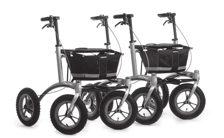 Its 12 wheels and air-filled tires guarantee a very comfortable ride, and it s perfect for every urban and outdoor area. The Tronic Walker 14er is the world s first rollator with 14 big wheels.