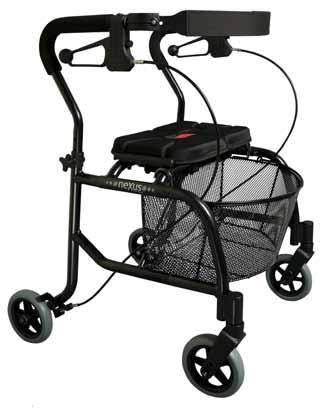 11 nexus 2 nexus 1 Large mesh basket Stands independently when folded Comfortable, foam hand grips Extremely compact and lightweight Small wheels make it ideal for indoor use Contoured, cushioned