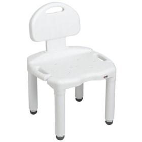 Mobility Aids Shower Chair Available with or without a back. Drainage holes in seat reducing slipping. Tool free assembly.