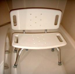00 Shower Chair with Handle Safety handle for extra support and balance and can be attached to either side.